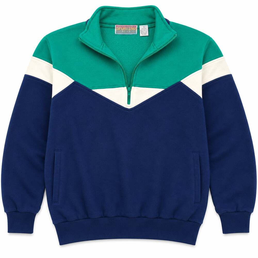 Vintage Sporting Club Colorblock Quarter Zip Sweatshirt Size L